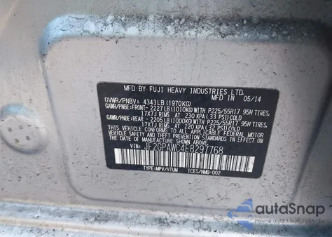 2014 Subaru Xv Crosstrek 2.0I Premium из США, поврежденный, VIN JF2GPAWC4E8297768